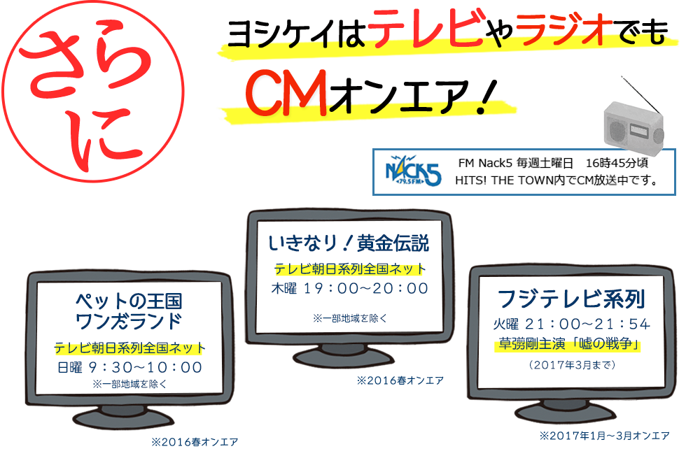 ヨシケイはテレビや雑誌でも多数取り上げられています!