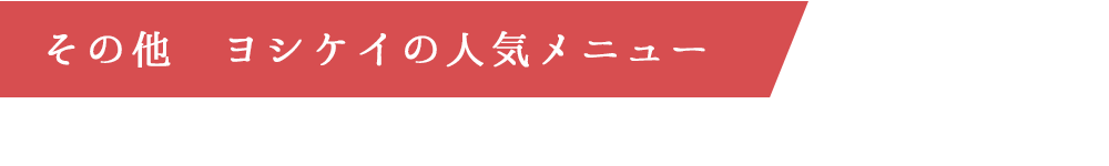 その他ヨシケイの人気メニュー